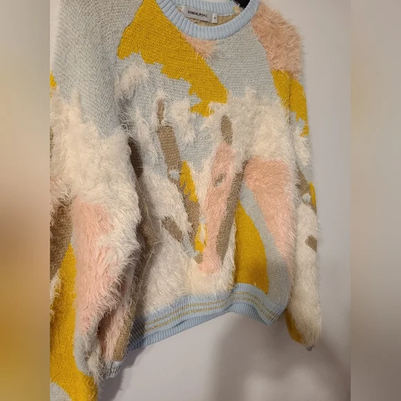 Genuine People Blue and Yellow Crew Neck Sweater - Picture 5 of 7